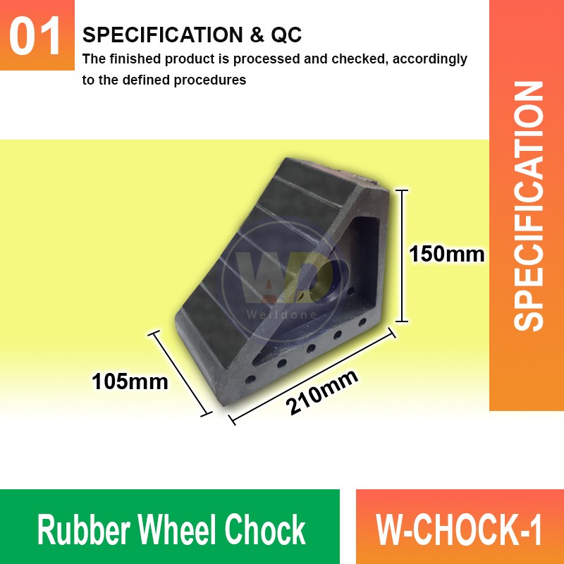 W-CHOCK-1 Rubber Wheel Chock | Quality Wheel Blocks MY | Welldone