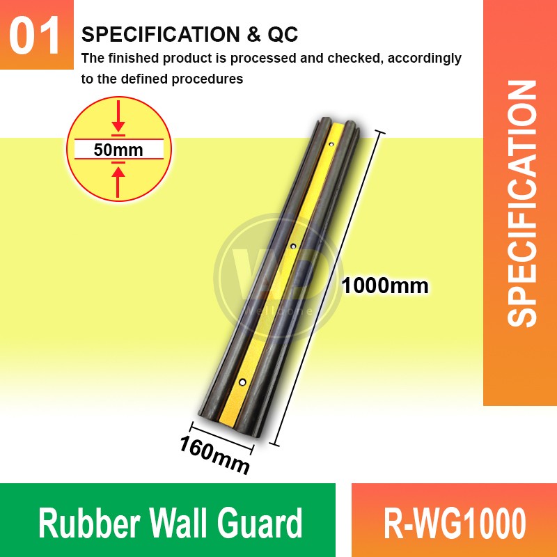 R-WG1000 Rubber Wall Guard | Impact Protection Solutions MY| Welldone
