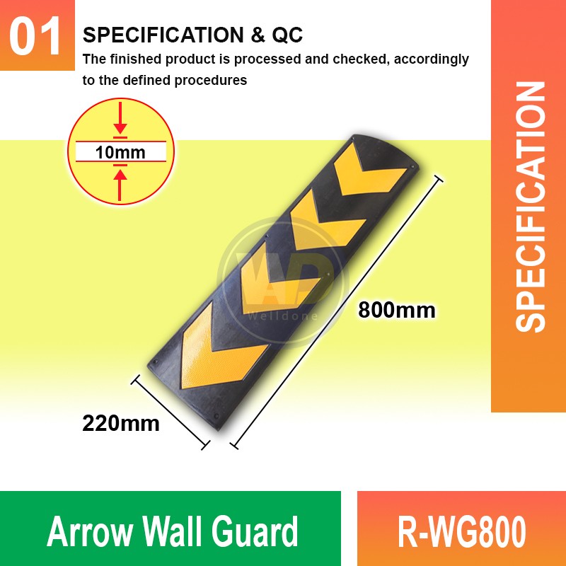 R-WG800 Arrow Wall Guard | Impact Protection Solutions MY | Welldone