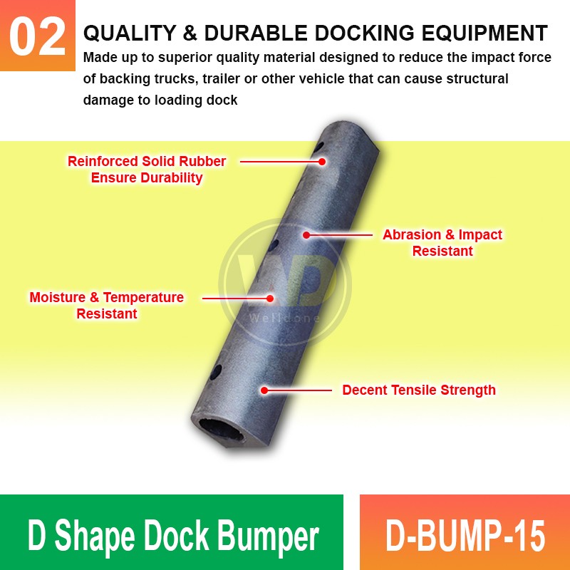 D-BUMP-15 D Shape Dock Bumper | Impact Protection for Docks | Welldone D-BUMP-15 D Shape Dock Bumper | Impact Protection for Docks | Welldone