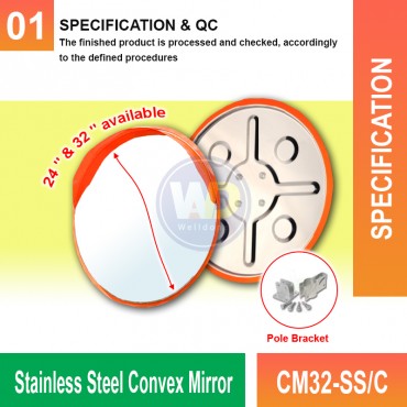 Stainless Steel Convex Mirror