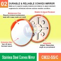 CM32-SS/C Stainless Steel Convex Mirror | Quality Safety Mirror MY | Welldone