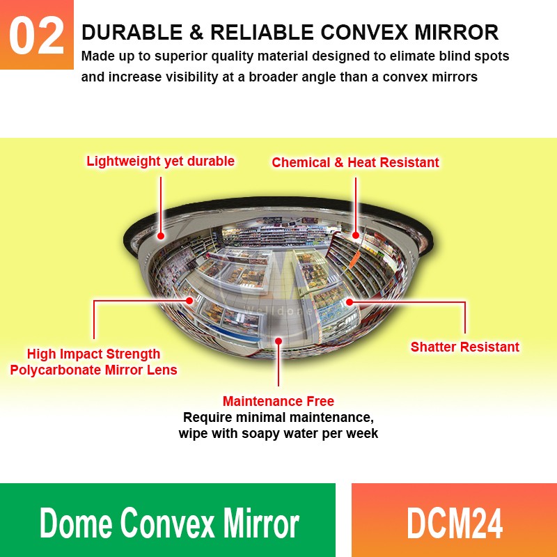 DCM24 Dome Convex Mirror | Quality Safety Mirror Malaysia | Welldone