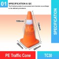 TC30 PE Traffic Cone 30" | Quality Safety Cone Malaysia | Welldone