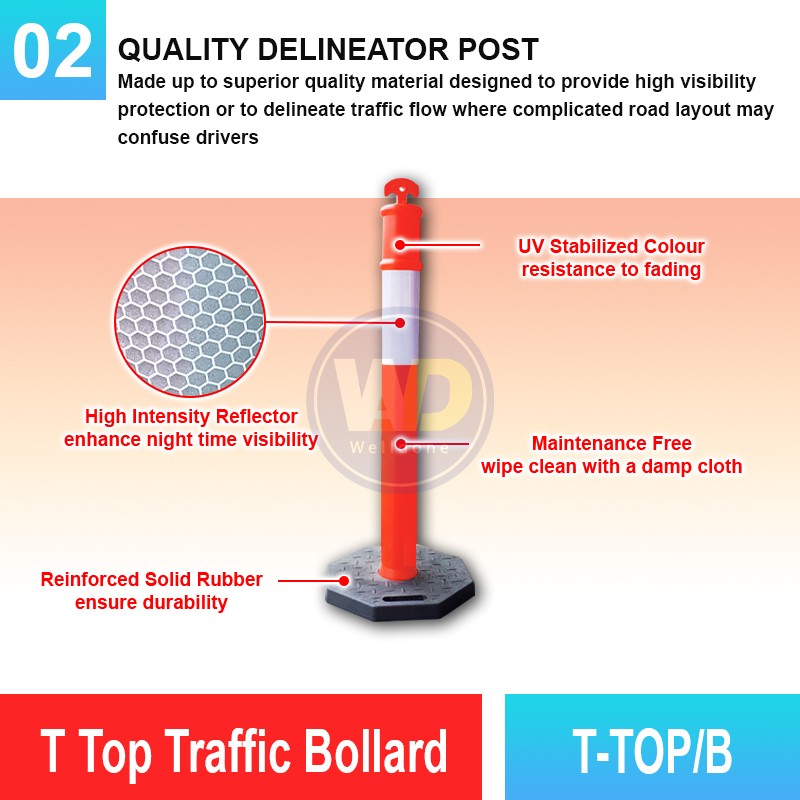 T-TOP/B T Top Traffic Bollard | Quality Safety Bollard MY | Welldone