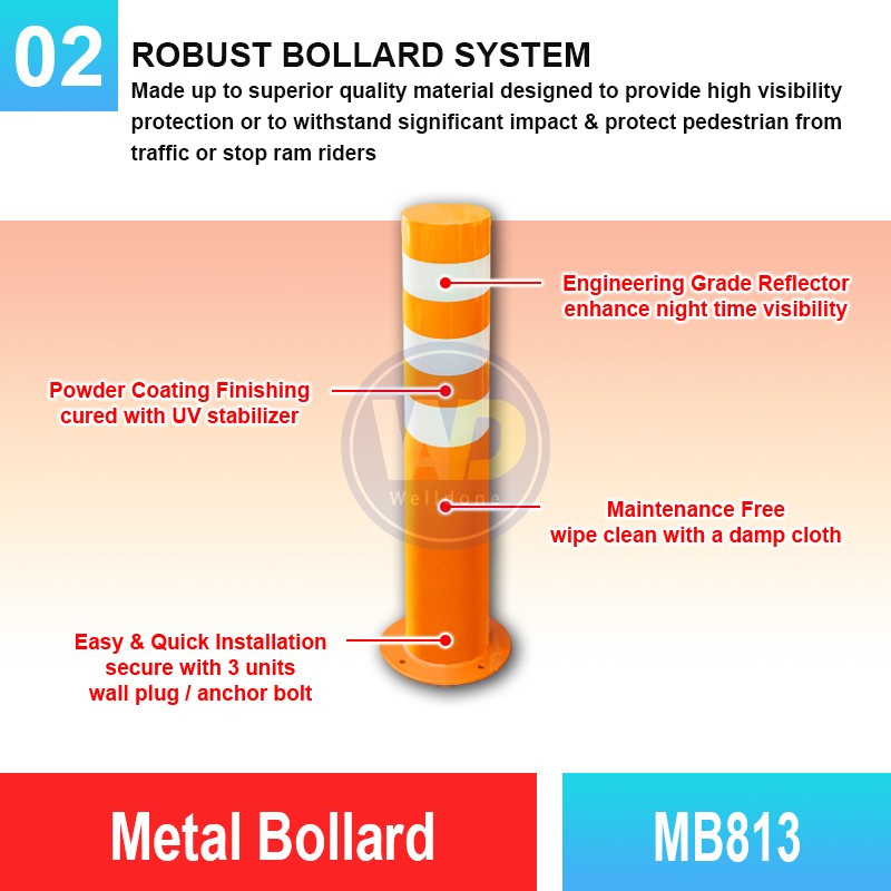 MB-813 Metal Bollard | Quality Safety Bollard Malaysia | Welldone