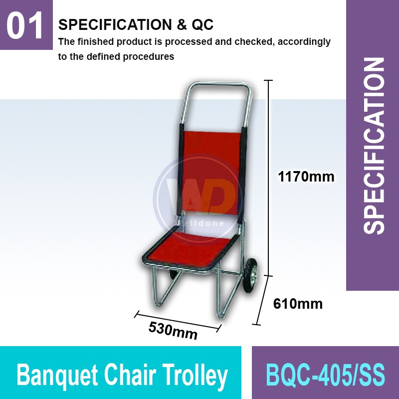 BQC-405/SS Banquet Chair Trolley | Quality Trolley Cart MY | Welldone