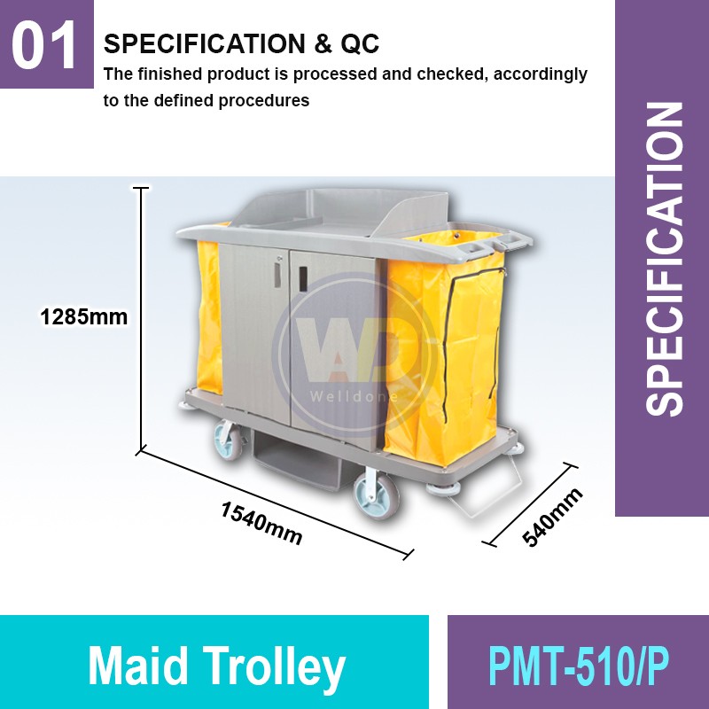 PMT-510/P Maid Trolley | Quality Service Trolley MY | Welldone