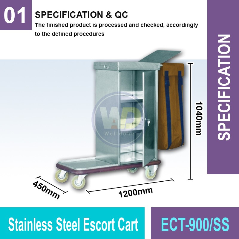 ECT-900/SS S.S. Escort Cart | Quality Service Trolley MY | Welldone