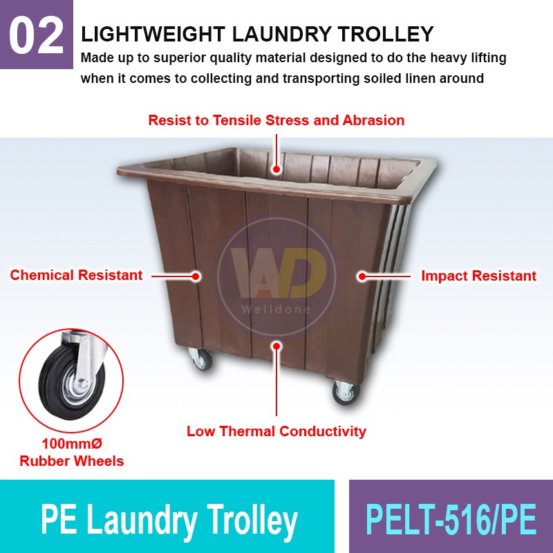PELT-516/PE PE Laundry Trolley | Quality Trolley Cart MY | Welldone