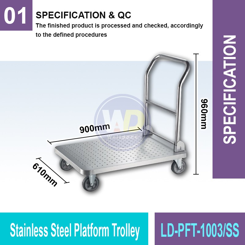 LD-PFT-1003/SS Stainless Steel Platform Trolley | Welldone