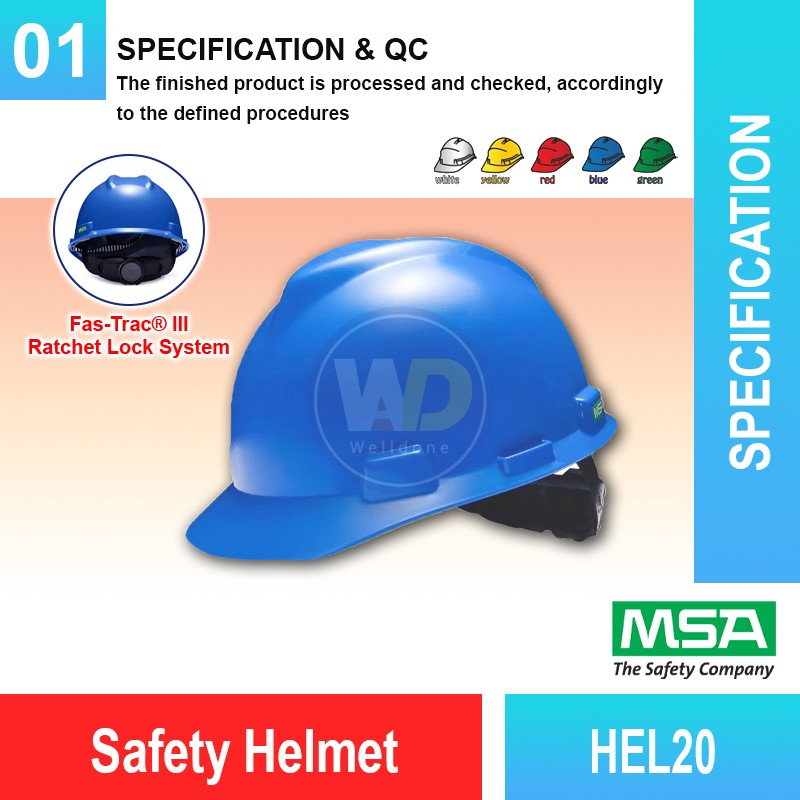HEL20 Safety Helmet w SIRIM | Head Protection Equipment MY | Welldone