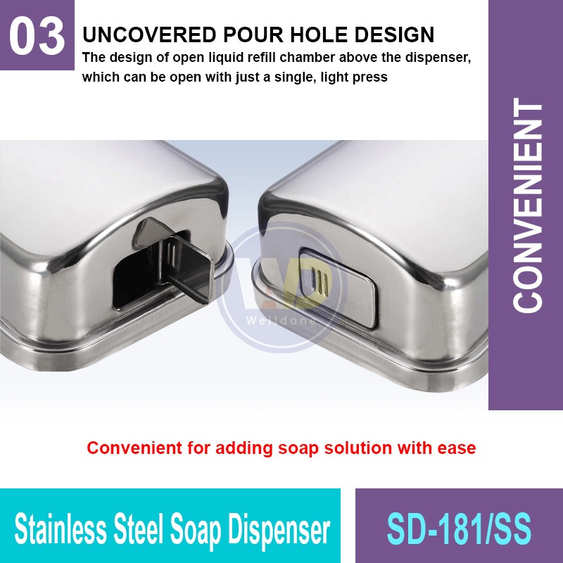 SD-181/SS Stainless Steel Soap Dispenser | Welldone