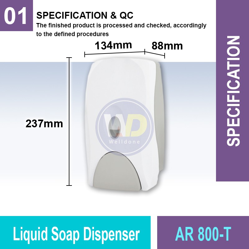 AR 800-T Liquid Soap Dispenser | Quality Washroom Dispenser MY | Welldone