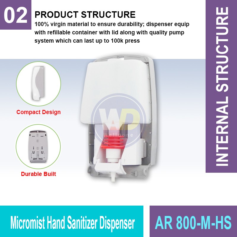 AR 800-L4-HS Micromist Hand Sanitizer Dispenser | Welldone