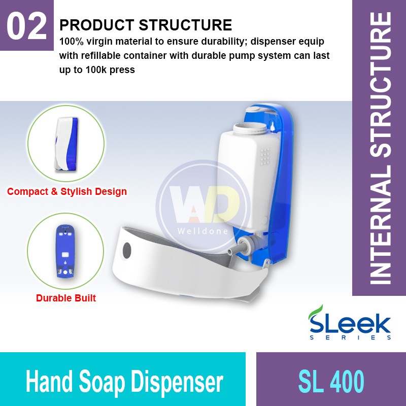 SL 400 Hand Soap Dispenser | Quality Washroom Dispenser MY | Welldone
