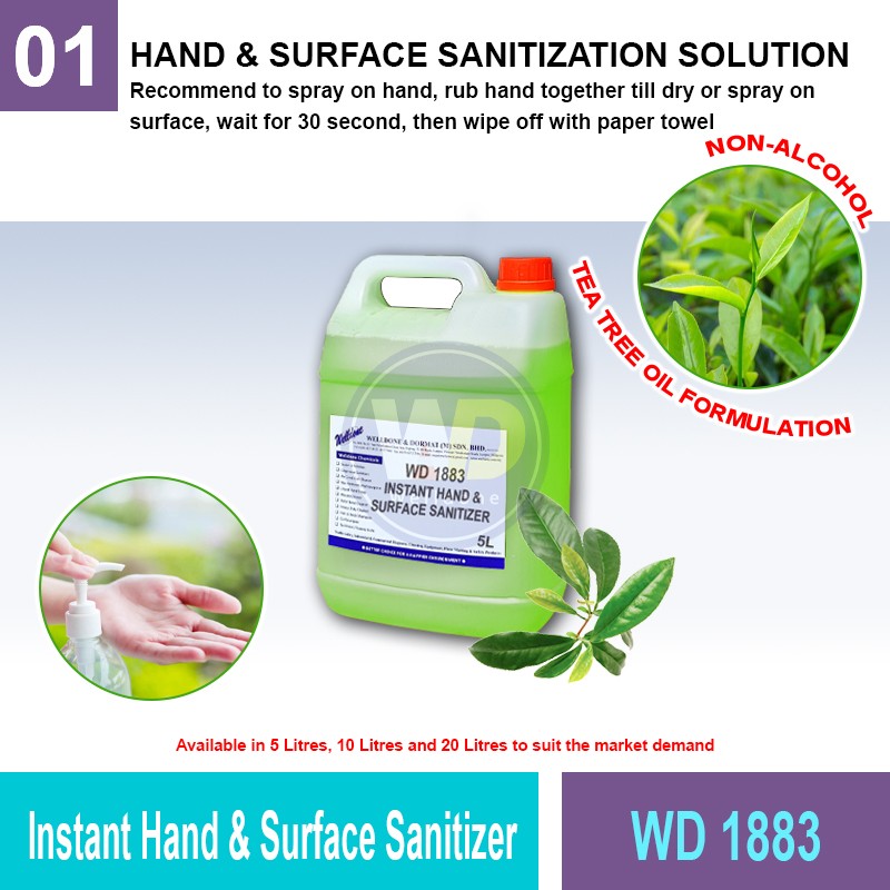 WD 1883 Instant Hand & Surface Sanitizer | Quality Sanitizer MY | Welldone