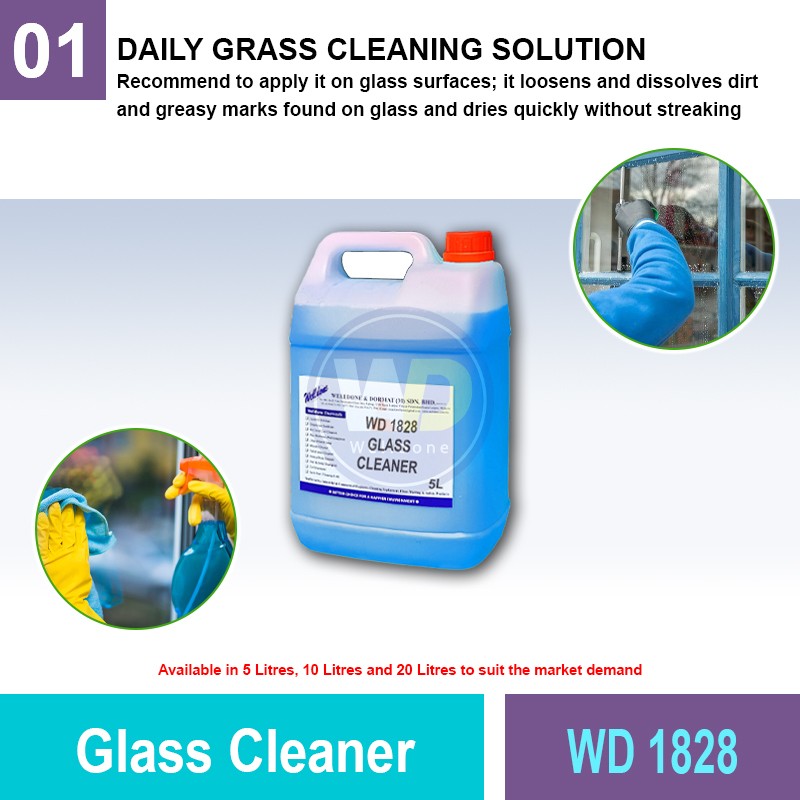 WD 1828 Glass Cleaner | Quality Cleaning Detergent MY | Welldone