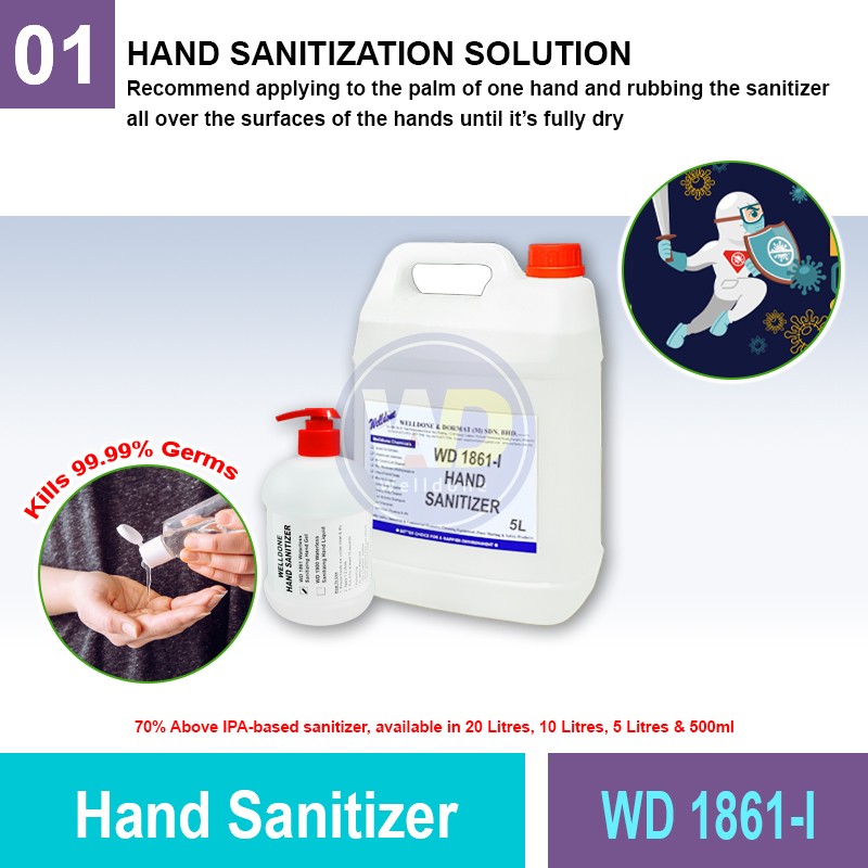 WD 1861-I IPA Hand Sanitizer | Quality Sanitizer Malaysia | Welldone