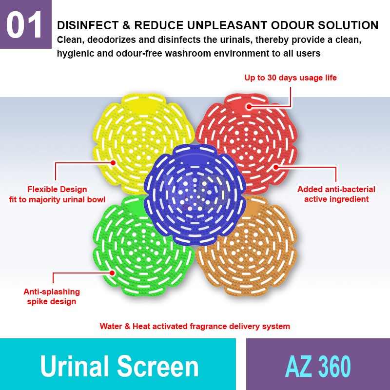 AZ 360 Urinal Screen | Urinal Hygiene Malaysia | Welldone