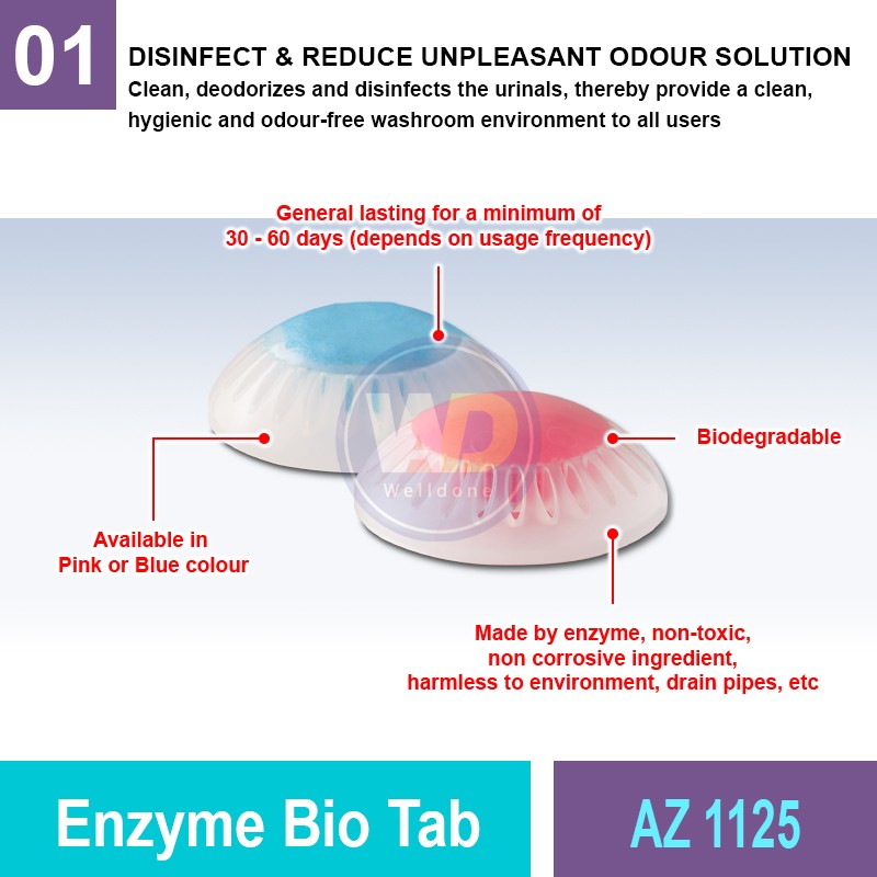 AZ 1125 Enzyme Bio Tab | Urinal Hygiene Malaysia | Welldone