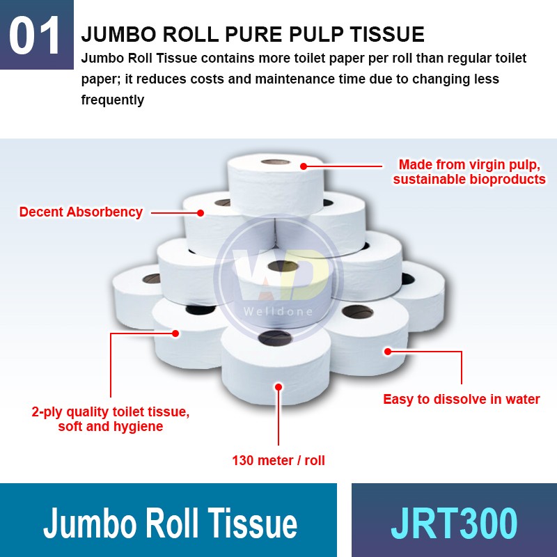 JRT130P Jumbo Roll Tissue | Quality Paper Towel Malaysia | Welldone