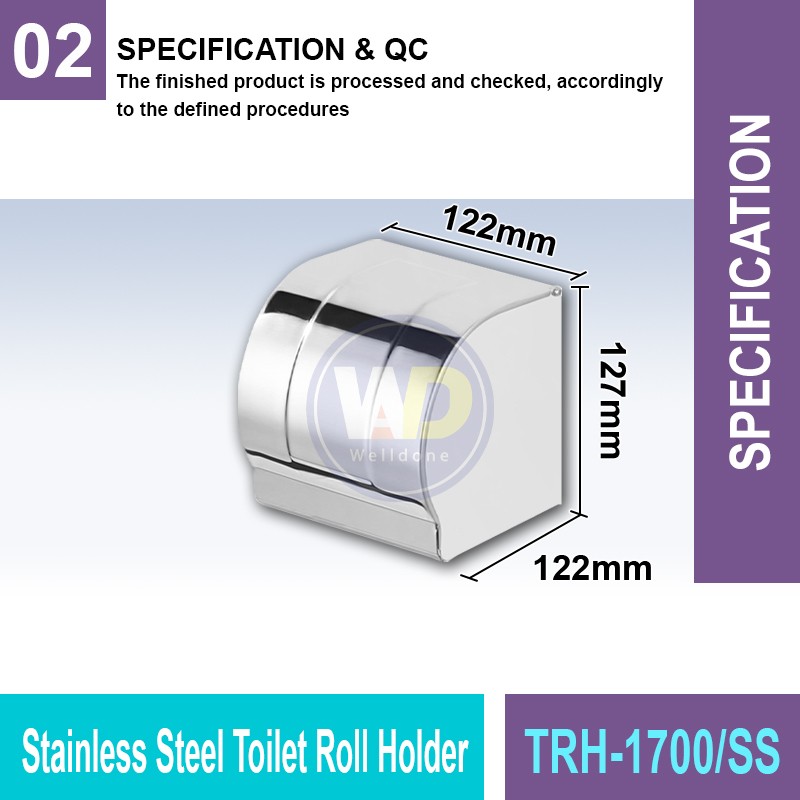TRH-1700/SS Stainless Steel Toilet Roll Holder | Bathroom Accessories MY | Welldone