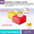 AZ 1101 Pop Up Tissue Dispenser | Tabletop Dispenser MY | Welldone
