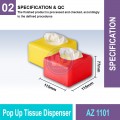 AZ 1101 Pop Up Tissue Dispenser | Tabletop Dispenser MY | Welldone