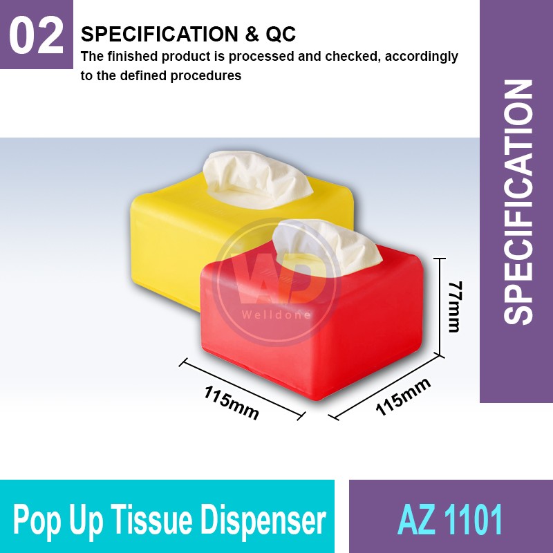 AZ 1101 Pop Up Tissue Dispenser | Tabletop Dispenser MY | Welldone