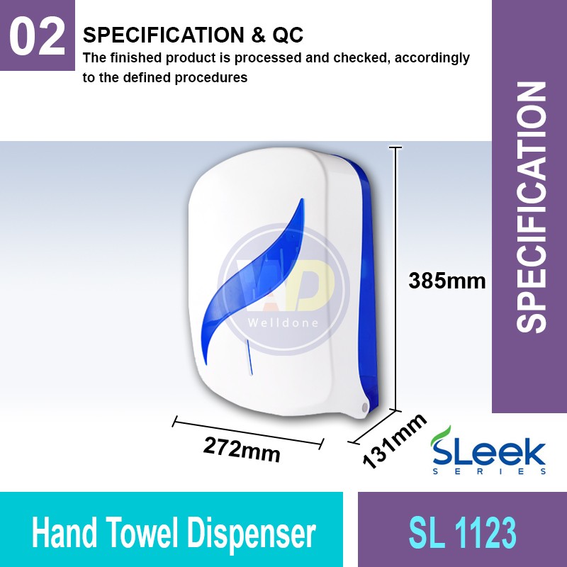 SL 1123 Sleek Series Hand Towel Dispenser | Washroom Accessories MY | Welldone