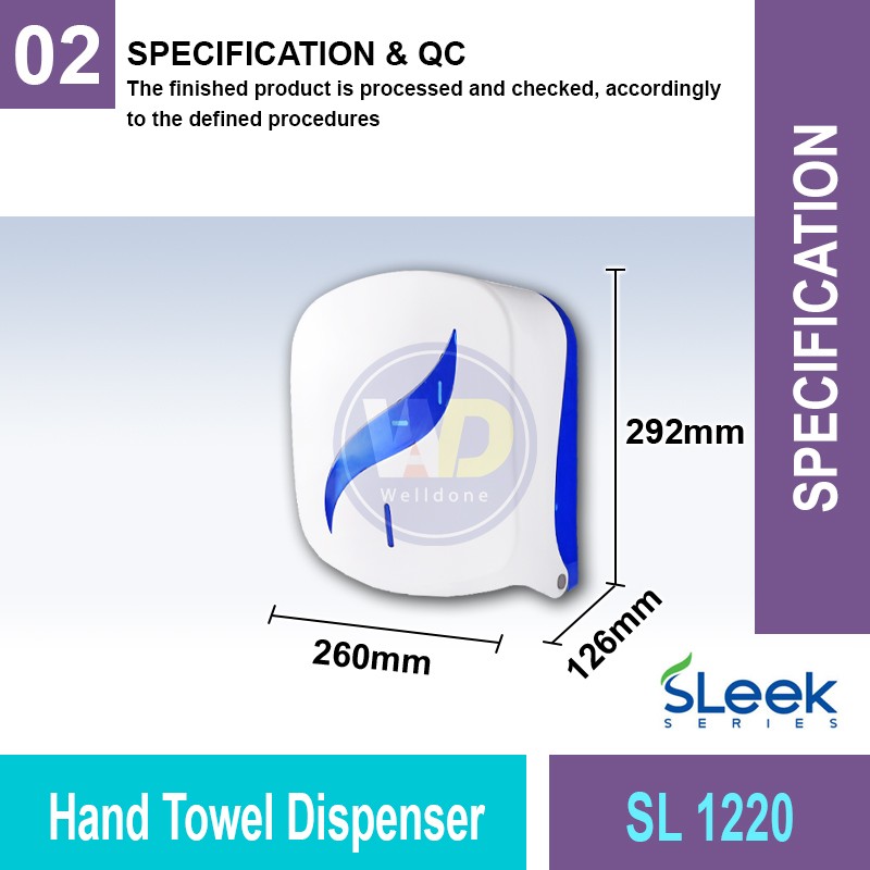SL 1220 Sleek Series Hand Towel Dispenser | Washroom Accessories MY | Welldone
