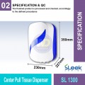 SL 1300 Center Pull Tissue Dispenser | Washroom Accessories MY | Welldone