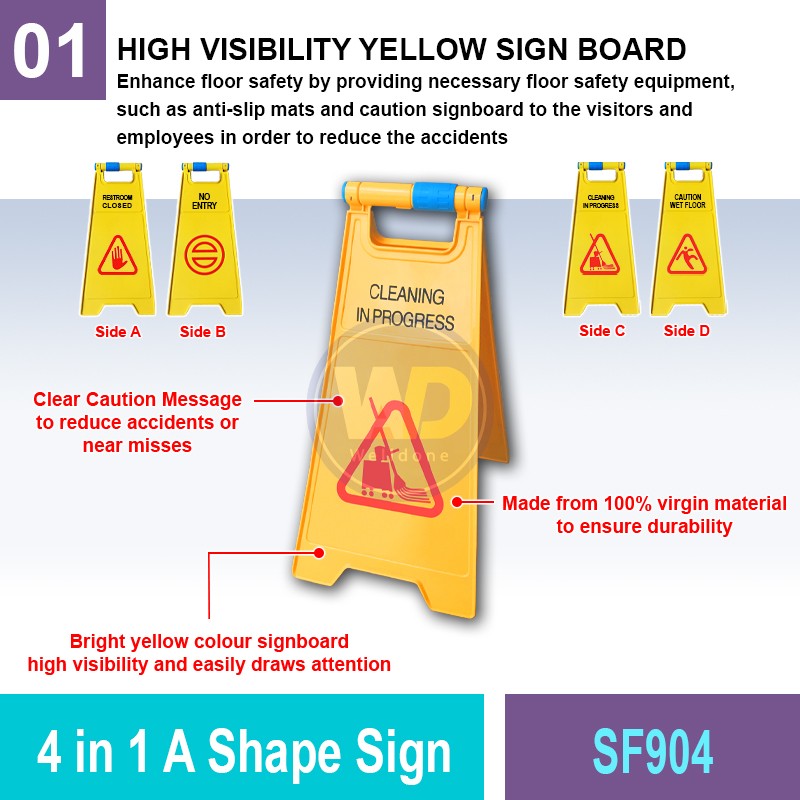 SF904 4 in 1 A Shape Sign | Quality Floor Safety Equipment MY | Welldone