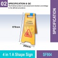 SF904 4 in 1 A Shape Sign | Quality Floor Safety Equipment MY | Welldone