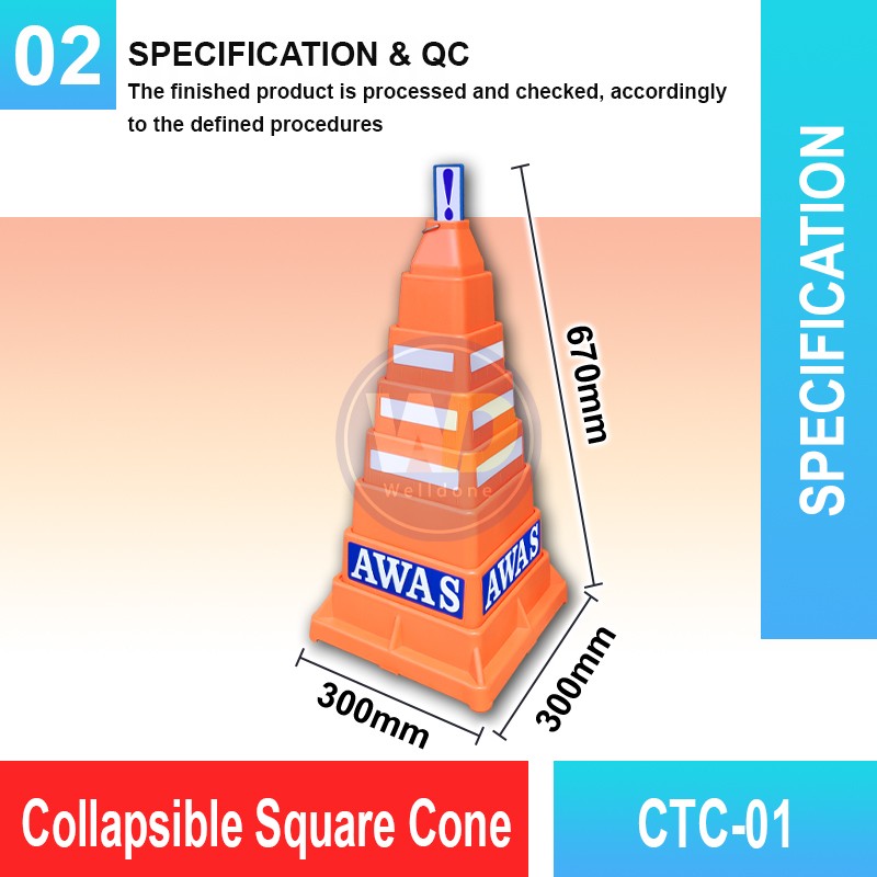 CTC-01 Collapsible Traffic Cone | Quality Safety Cone MY | Welldone