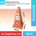 SQC-002 Non Collapsible Square Cone 30" | Quality Safety Cone MY | Welldone