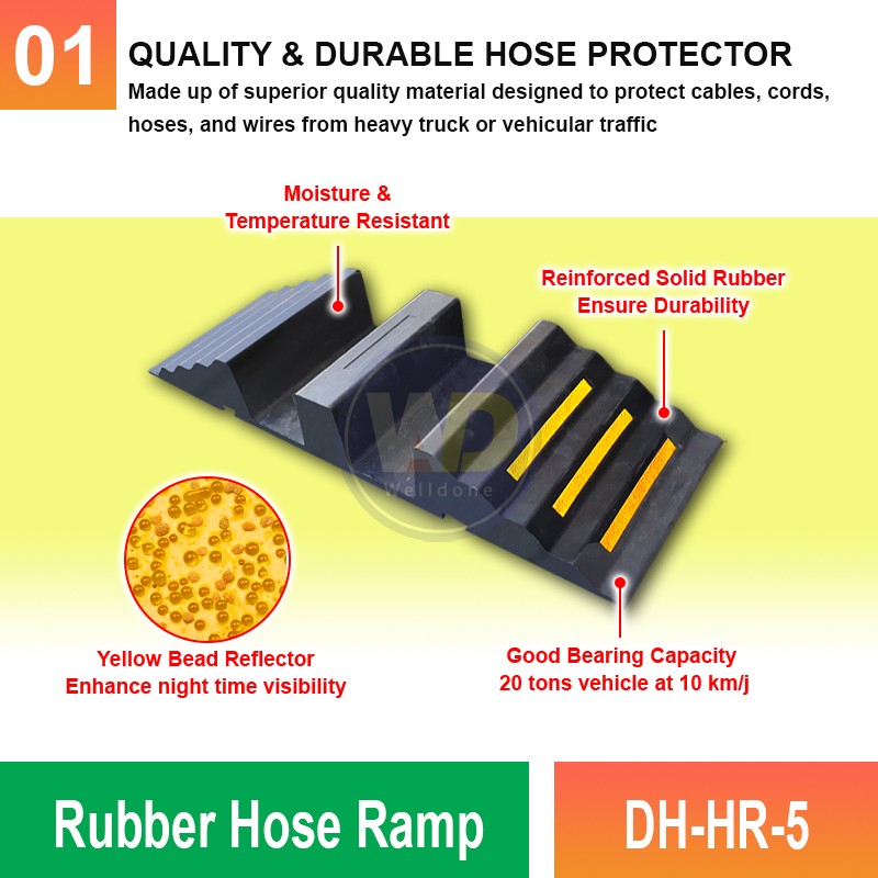 DH-HR-5 Rubber Hose Ramp | Quality Hose Protector MY | Welldone DH-HR-5 Rubber Hose Ramp | Quality Hose Protector MY | Welldone