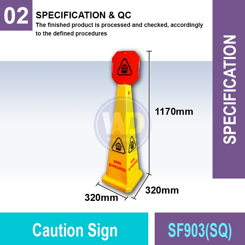 SF903(SQ) Caution Sign | Quality Floor Safety Equipment MY | Welldone