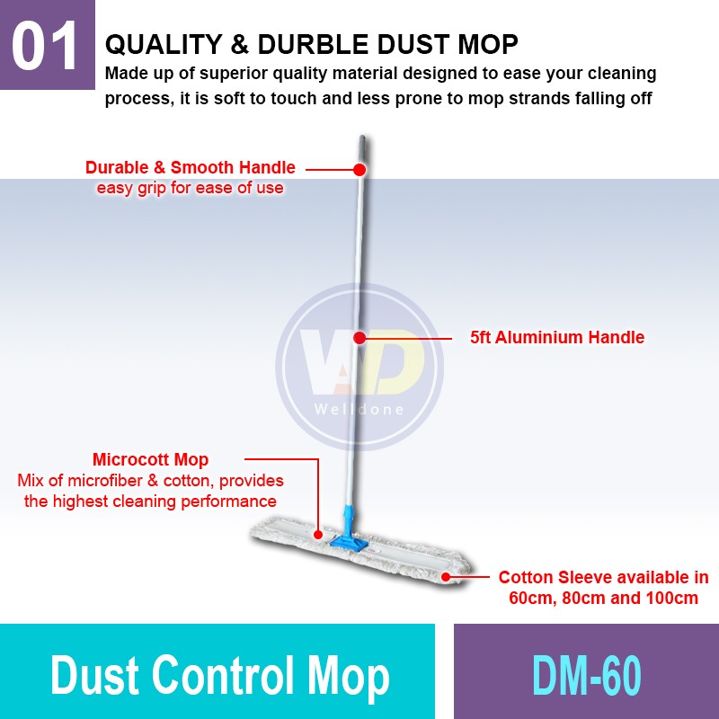 DM-60 Dust Control Mop | Quality Washroom Accessories MY | Welldone