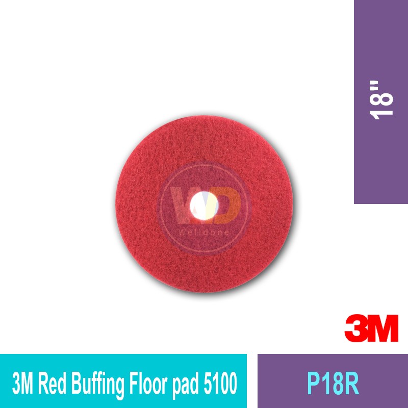 P16R 3M™ Red Buffing Floor Pad 5100 | Quality Floor Pad MY | Welldone