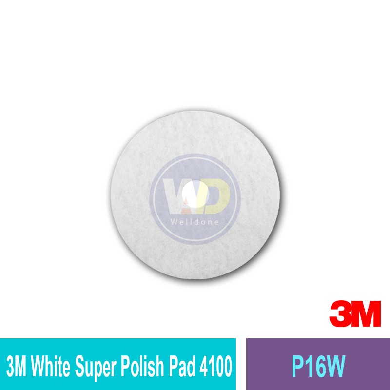 P16W 3M™ White Super Polish Pad 4100 | Quality Floor Pad MY | Welldone