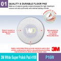 P16W 3M™ White Super Polish Pad 4100 | Quality Floor Pad MY | Welldone