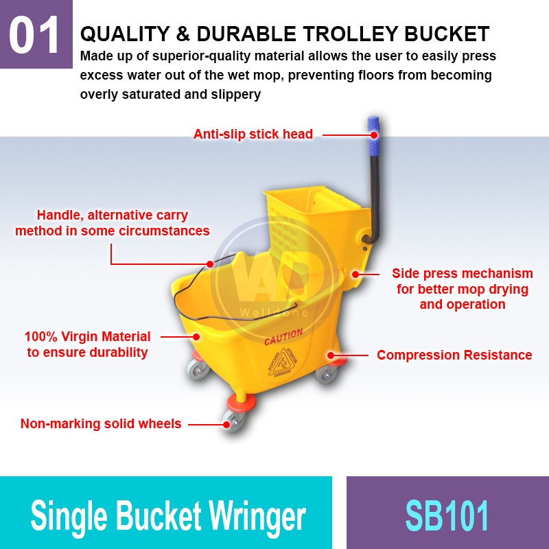 SB101 Single Bucket Wringer | Quality Cleaning Equipment MY | Welldone