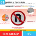 RP.3 No U-Turn Sign | Quality JKR Signboard Malaysia | Welldone