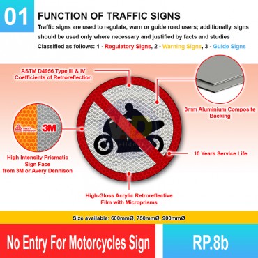 No Entry For Motorcycles Sign