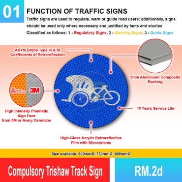 Compulsory Trishaw Track Sign