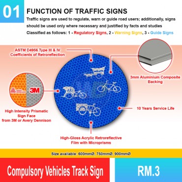 Compulsory Vehicles Track Sign
