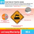 WD.6 Level Crossing Without Gate Sign | Quality JKR Signboard | Welldone