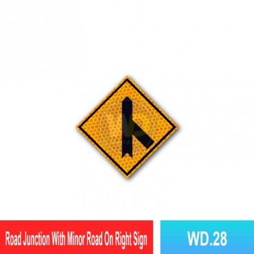Road Junction With Minor Road On Right / Left Sign